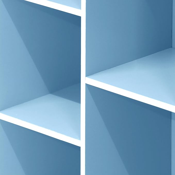 Furinno LUDER Book Shelf, 5-Cube Bookshelf, White/Light Blue