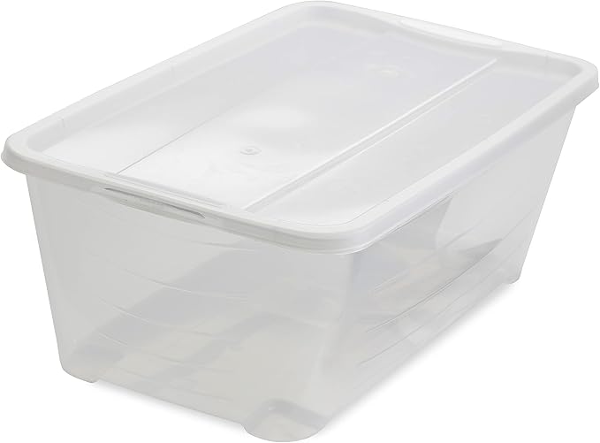 Life Story 10-Pack Plastic Storage Box, Stackable Shoe Organizer Tote Containers