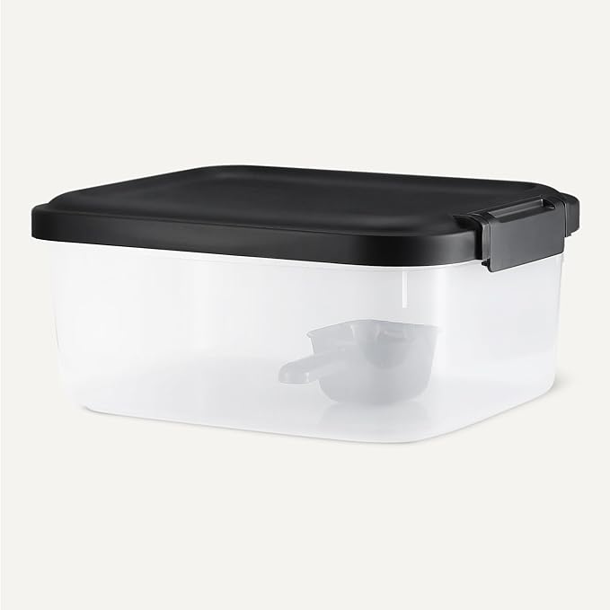 Amazon Basics Pet Food Storage Container, BPA-Free, Detachable Scoop, Secure Seal, 10lbs