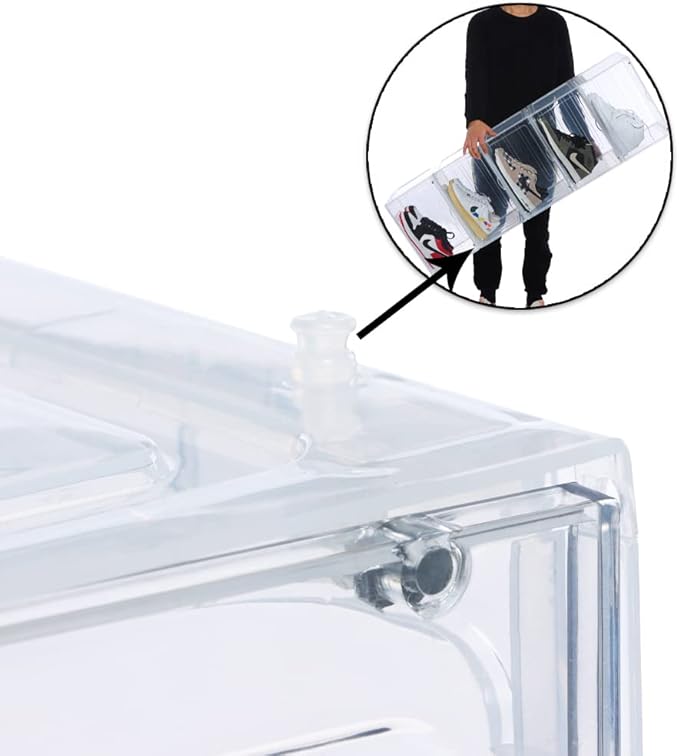 8 PACK XL Shoe Storage Box, Drop Side Sneaker Display Case