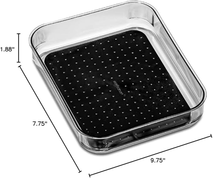 madesmart Antimicrobial 9 x 8 Clear Soft Grip Bin, 9" x 8", Carbon