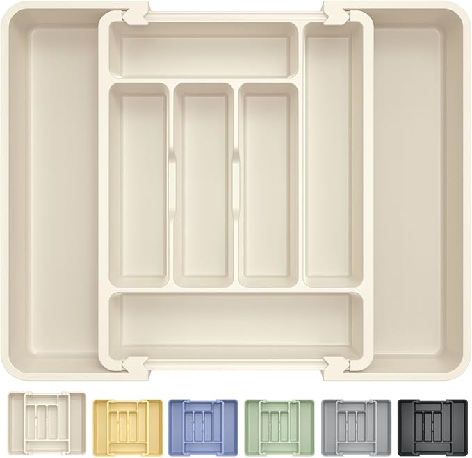 Large Silverware Organizer for Kitchen Drawer & Utensils, Tofu