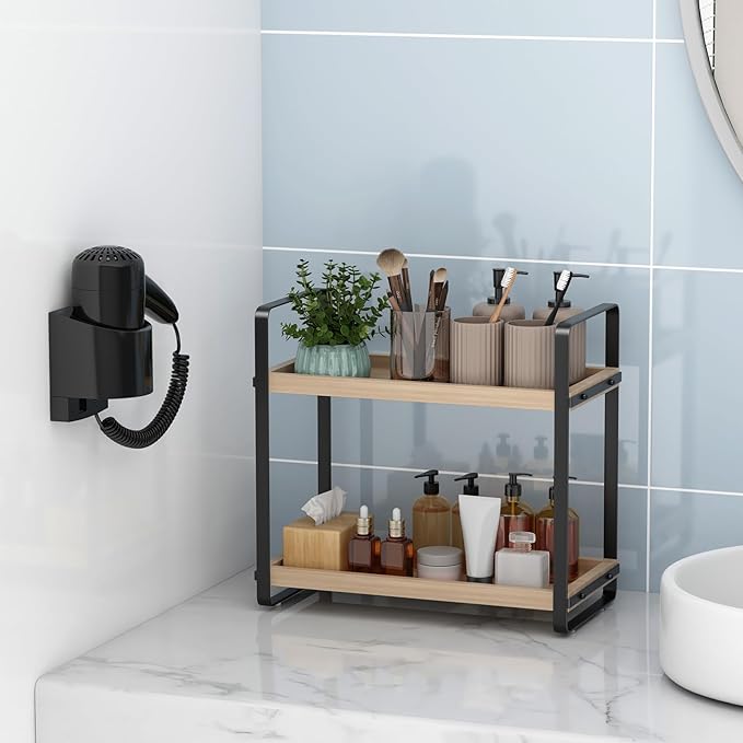Bathroom Counter Organizer, Bathroom Countertop Organizer, Burlywood 2 Tier