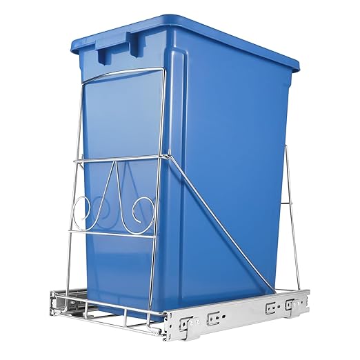 Pull Out Trash Can Under Cabinet: 7–11 Gallons Under Sink Trash Can for Kitchen Requires Min. Cabinet Opening 12"W X 17.5"D X 17.5"H - Cabinet Trash Can Pull Out Kit (Trash Can Not Included)