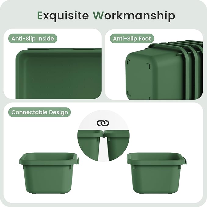 A-LuGei 【Military Grade】 Drawer Organizer, 【𝟱𝗦𝗶𝘇𝗲】 Makeup organizer, 【Holds 177 Items】 Bathroom Organizers and Storage, Organization and Storage, Desk Drawer Organizer for Vanity (Green)