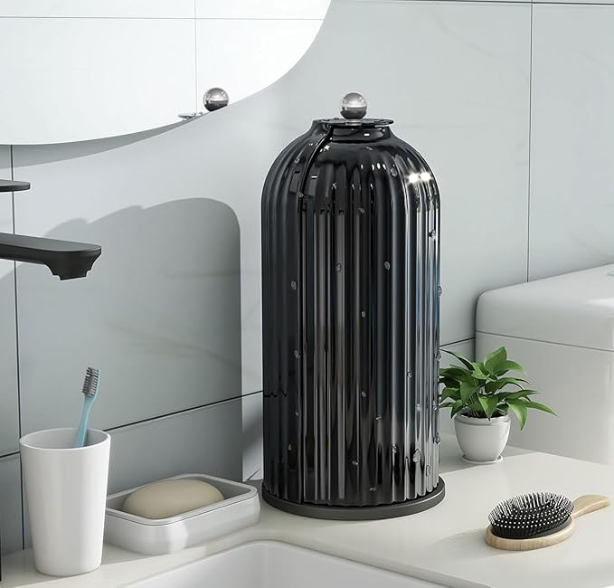 Dustproof Toothbrush Holders with Cover, Solid Black