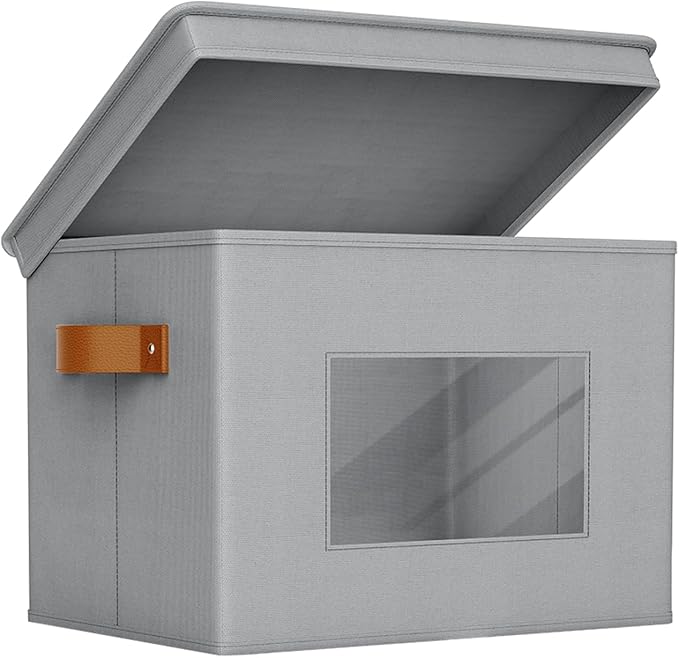 Storage Bins with Lids Collapsible Foldable Closet Storage Boxes for Clothes