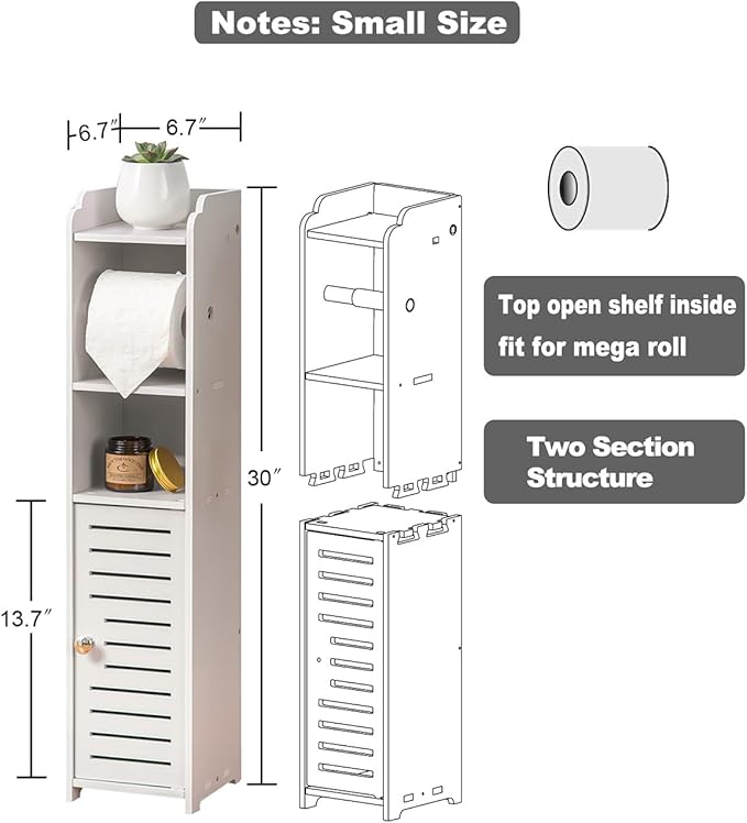 Toilet Paper Holder Stand, Small Space Storage Saving