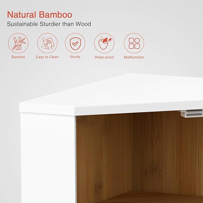 White Corner Bread Box for Kitchen Countertop