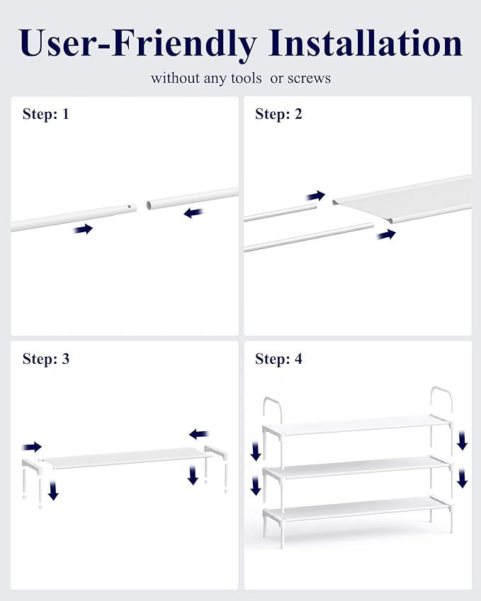 Extra-Long Shoe Rack for Closet, Shoe Organizer for Front Door Entrance, White