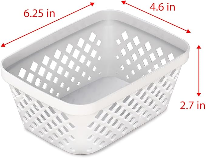 Glad Plastic Storage Basket Set, 6.25" L x 4.6" W x 2.7" H