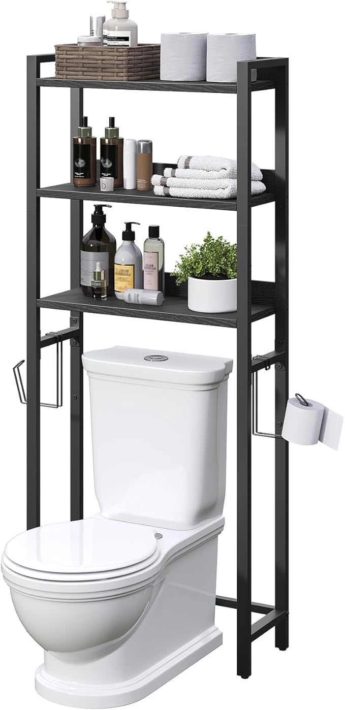 Over The Toilet Storage Rack, Black TSBK6001