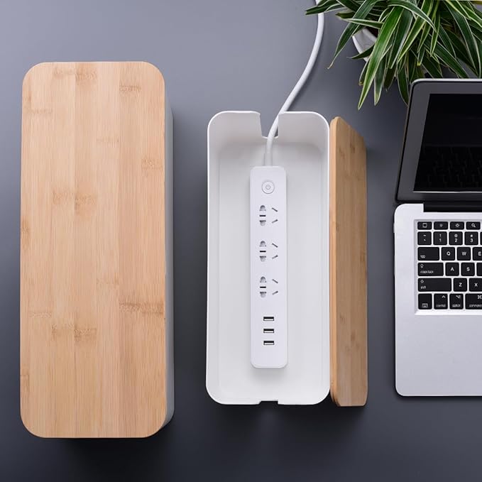 2 Pack Large Cable Management Box, White