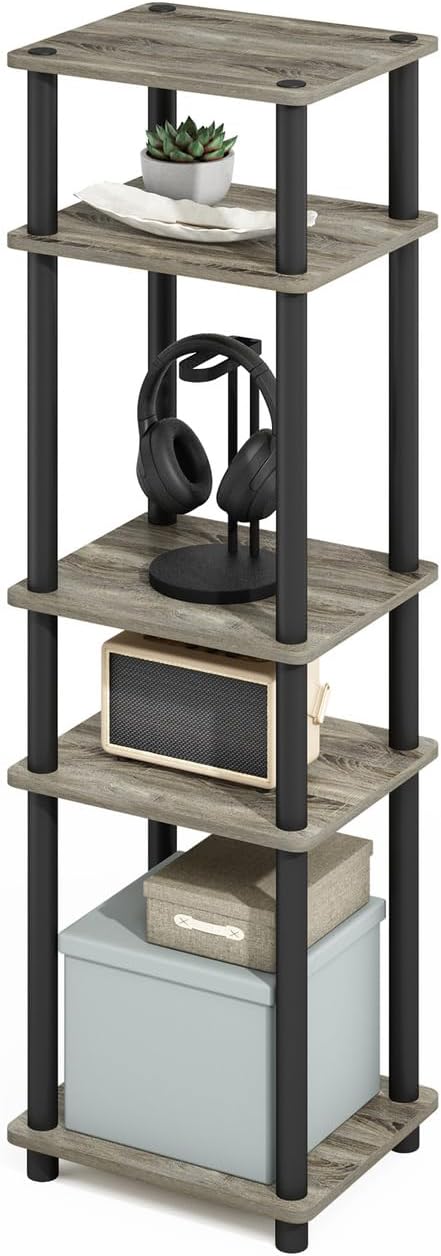Furinno Turn-N-Tube Storage Shelves, Stackable Standing Shelf, Open Corner Shelf
