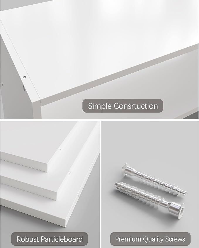 2-Tier Stackable White Shoe Rack, Wooden 2-Shelf Shoe Organizer Freestanding Shoe Storage Stand for 6-9 Pairs, Perfect for Closet, Entryway, Office Use - White(Pack of 2)