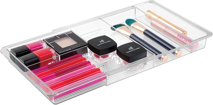 Expandable Makeup Drawer Organizer, Shallow Tray for Bathroom or Vanity Storage