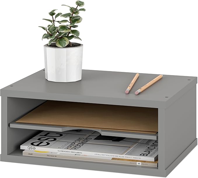 File Organizer, 2-Tier Document Paper Sorter, Gray