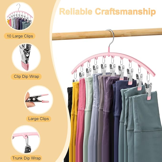 Legging Organizer for Closet, Pink