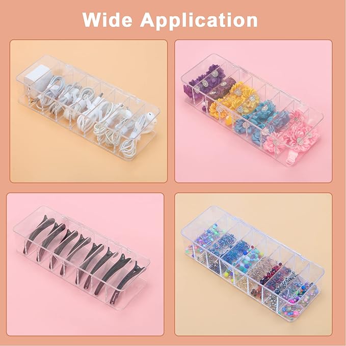 Cable Organizer Storage Box Plastic Cable Cord Management Box Power Cord Organizer Case with 10Pcs Rubber Ties for Office, Home, Desk Accessories Storage Stationery Supplies