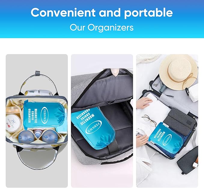 Magnetic Cruise Door Organizer,15 Large Durable Pockets,Upgrade Over The Door Organizer For Cruise Ships,Cruise Essentials 2026,Shoe Rack For Door,3 Strong Anti-Scratch Magnets, 9 Hooks