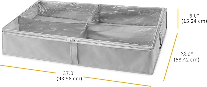 Whitmor 4 Section Underbed Boot Bag - Set of 2 - Alloy Gray