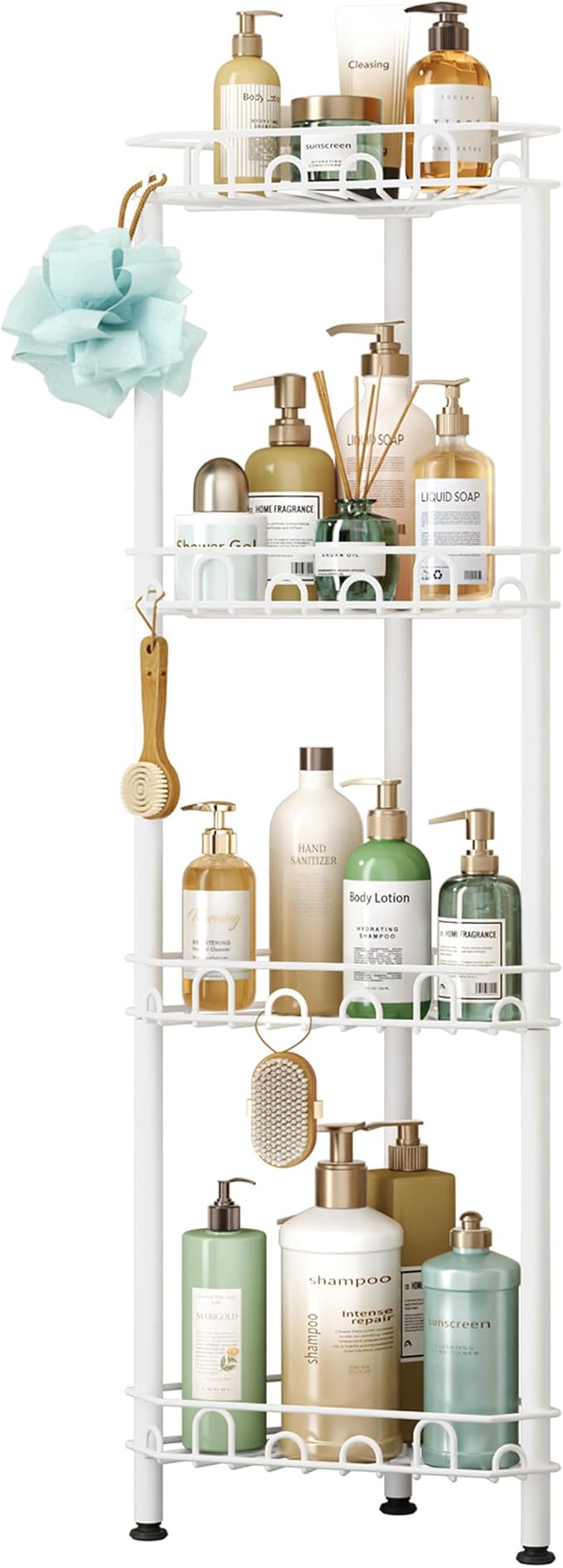Standing Shower Caddy Corner, White