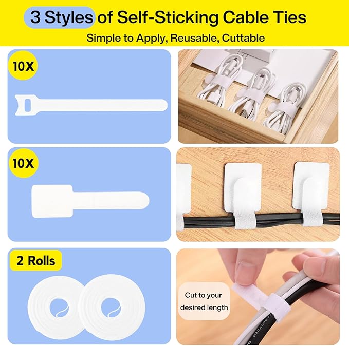 313-Piece Cable Management Kit – White