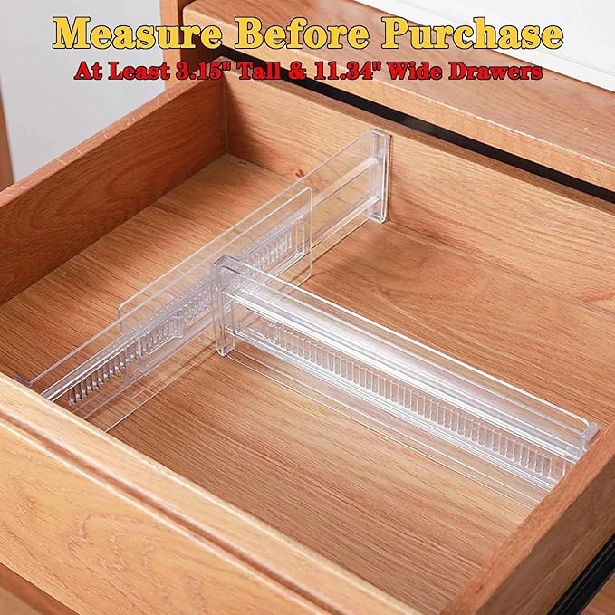 8 Pcs Drawer Dividers for Clothes, 8, clear