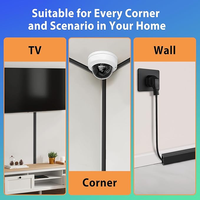 66in YCLYC Wire Covers for Cords Kit, Black Wall Cord Hider Hide Cords, Cord Covers for Wires on Wall, TV Cable Hider Wall Kit, Easy to Install Cord Cover, Cable Management Wall 4XL16.5 W0.86 H0.43in
