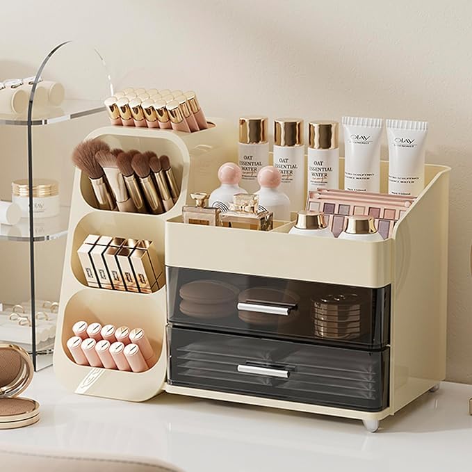 Makeup Organizer with Drawers, Large Bathroom Countertop Storage for Vanity