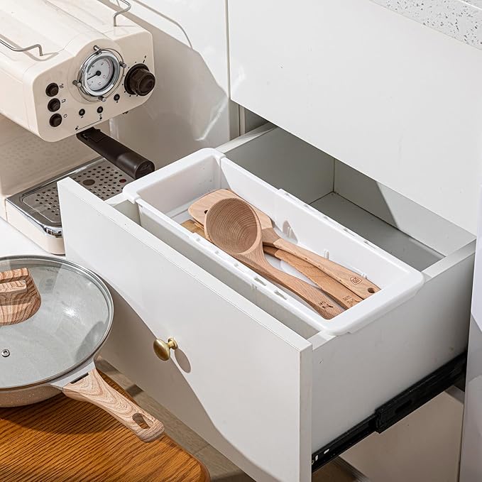 3 Pcs Expandable Drawer Organizer Bins Adjustable Deep Drawer Hanging Organizer