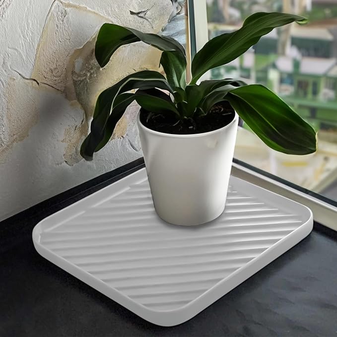 Silicone Organizer Tray for Kitchen Sink and Bathroom, Dishwasher Tray, White