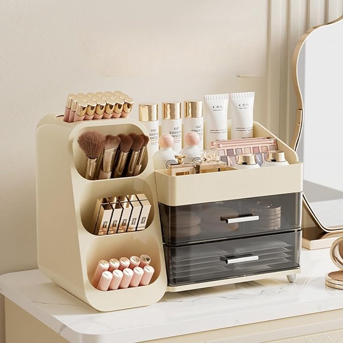 Large Makeup Organizer Countertop Skincare Organizers, Spacious Cosmetic Display Case for Vanity Organizers Storage, Waterproof Make Up Organizer for Bathroom, Birthday Gifts for Women, Cream