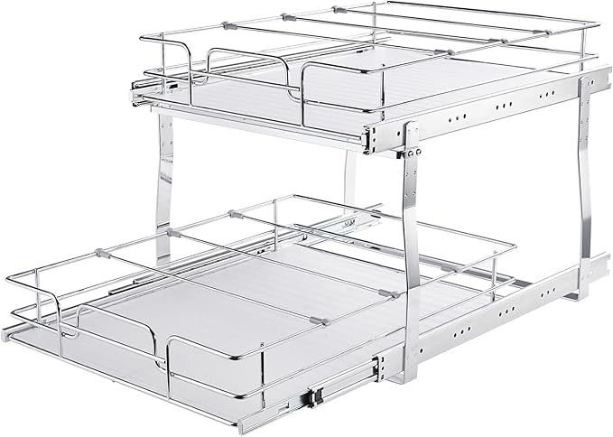 2 Tier 20"Wx21.2"Dx15.2"HPull Out Cabinet Organizer