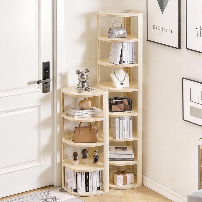 UFORU 8 Tier Vertical Shoe Rack,Corner Shoe Organizer for Entryway,Narrow Free Standing Shoe Organizer for Small Spaces,Tall Shoe Rock for Closet,Easy Assembly Shoe Storage Stand