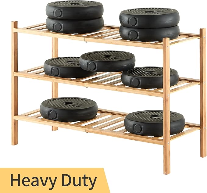 6-Tier Bamboo Shoe Rack for Entryway, Stackable | Heavy Duty | Multi-Function, Free Standing Shoe Racks for Bedroom Hallway Closet