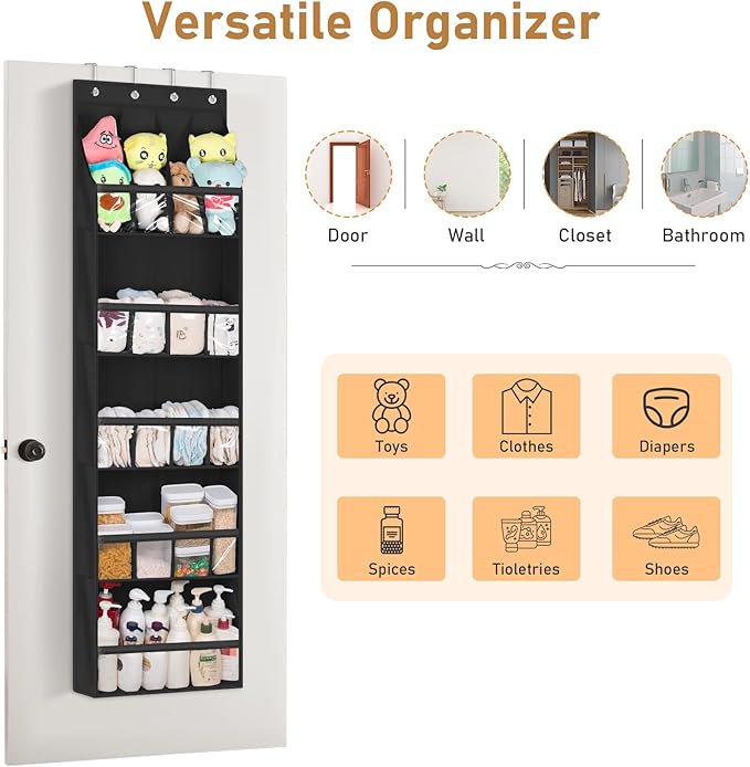 20 Pairs Over the Door Shoe Organizer for Closet Narrow Hanging Shoe Rack, Black