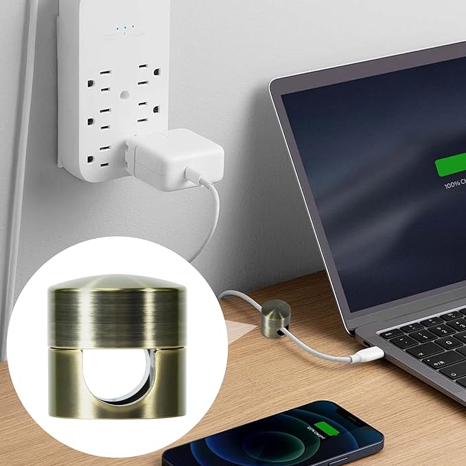 SmallCat 6 Sets Charger Holders for Cords, Antique Copper Color Adjustable Cable Anchor Holders, Adhesive Metal Cord Clips, Cable Management Wire Organizers for Desk, Office, Nightstand