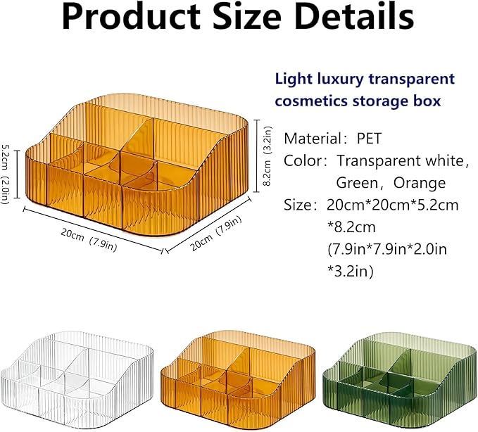 Large Capacity Makeup Brush Holder, 8 Slot Makeup Brush Cup, Clear-XL