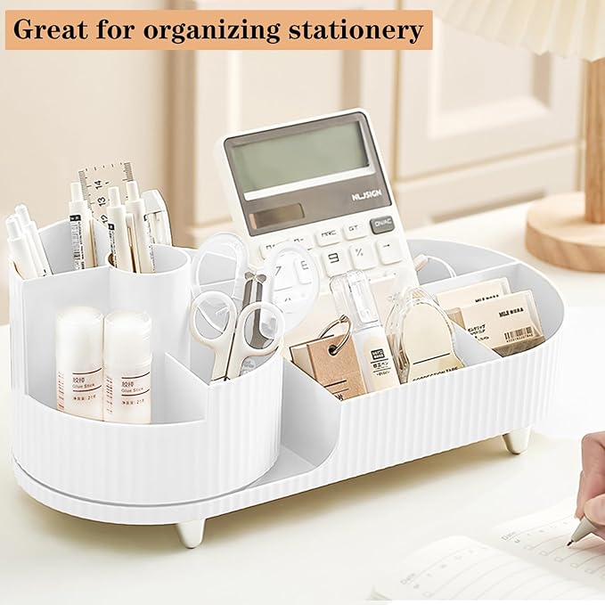 Rotating Vanity Organizer with Brush Holder