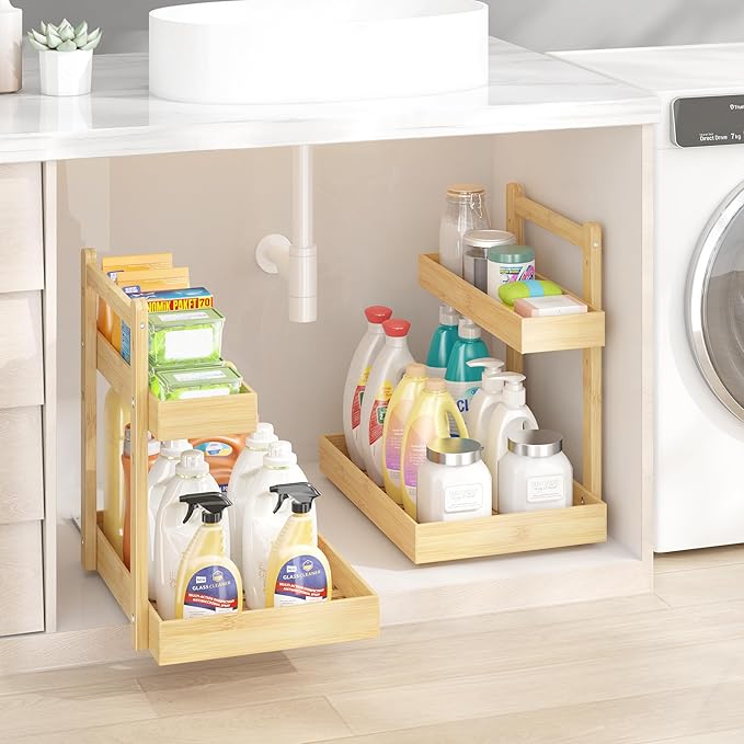 Under Sink Organizer, Nature, 2 Packs