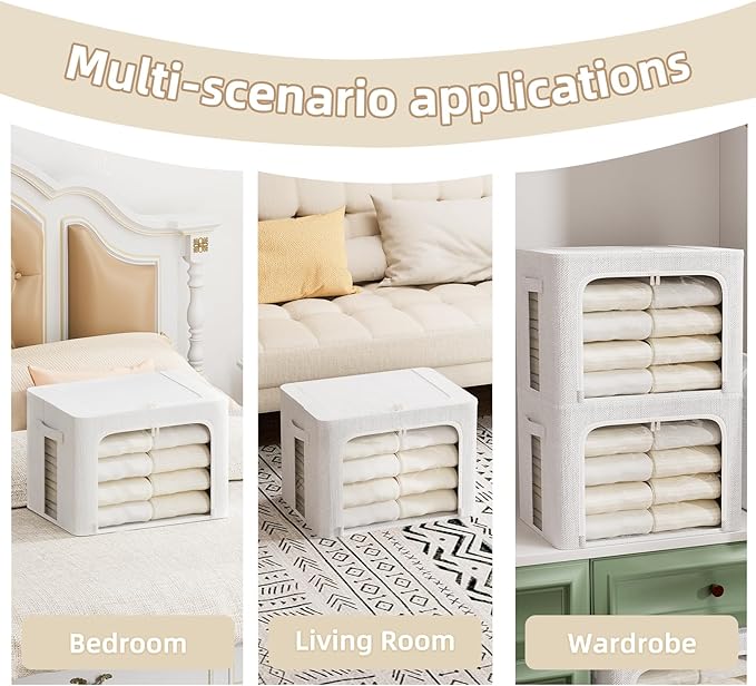 8 Pack Clothes Storage Bins, 15.7x11.8x9.8 inch)
