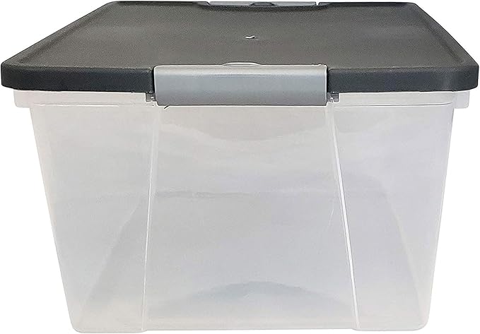 8-Pack Snaplock, Small Clear Plastic Storage Organizer Bins with Lids, 15 Quart