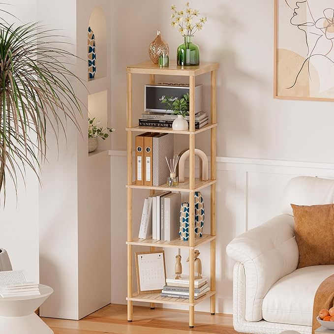 5-Tier Bamboo Bathroom Shelf, Bathroom Standing Shelves