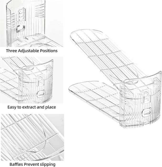 Shoe Slots Organizer,15Pack Shoe Stackers for a Pair of Shoes,Adjustable Shoe Rack with Three Levels,Shoe Storage Shoe Space Saver