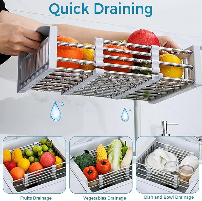 Over Sink Dish Drying Rack, Black