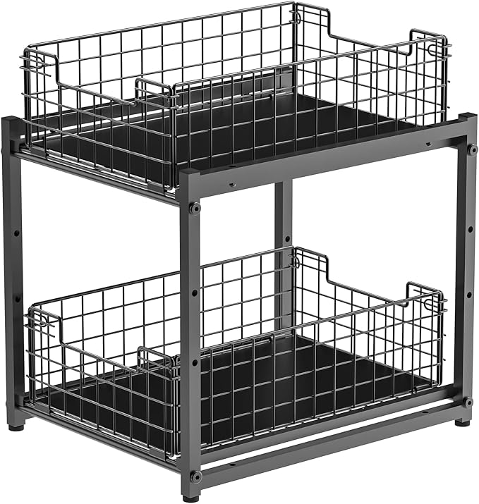 Under Sink Organizer, 2-Tier Pull Out Cabinet Organizer, 1 Pack