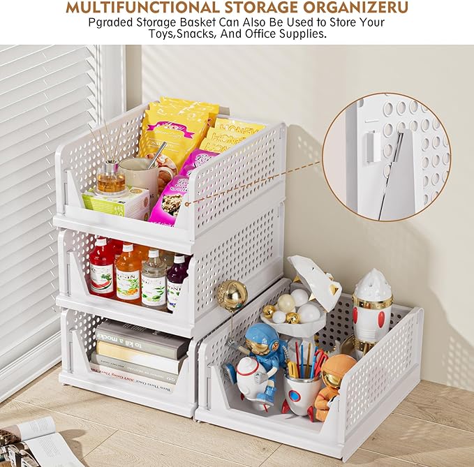 5 Pack Stackable Closet Organizer Box, Yellow