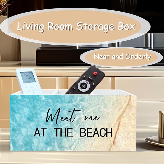 Meet Me at The Beach Pen Holder for Home Office Kitchen Desk Decor, Coastal Makeup Brush Toothbrush Holder Organizer for Bathroom Desk Accessories, Beach Gifts for Women Men