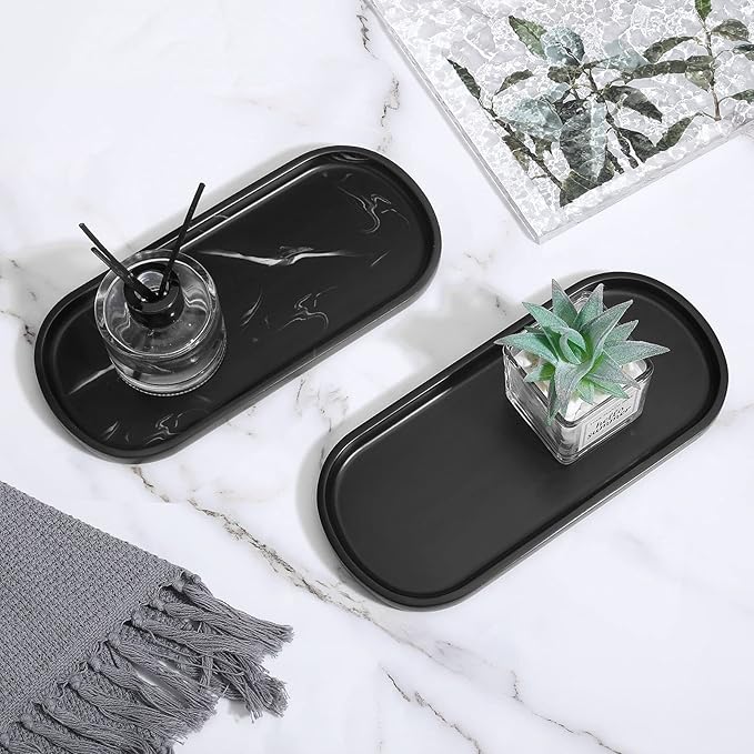 Bathroom Vanity Tray, Oval Soap Dispenser Tray, 10" Kitchen Counter Trays